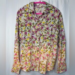 NWT Floral Button-Up Blouse by Mystery Size Small